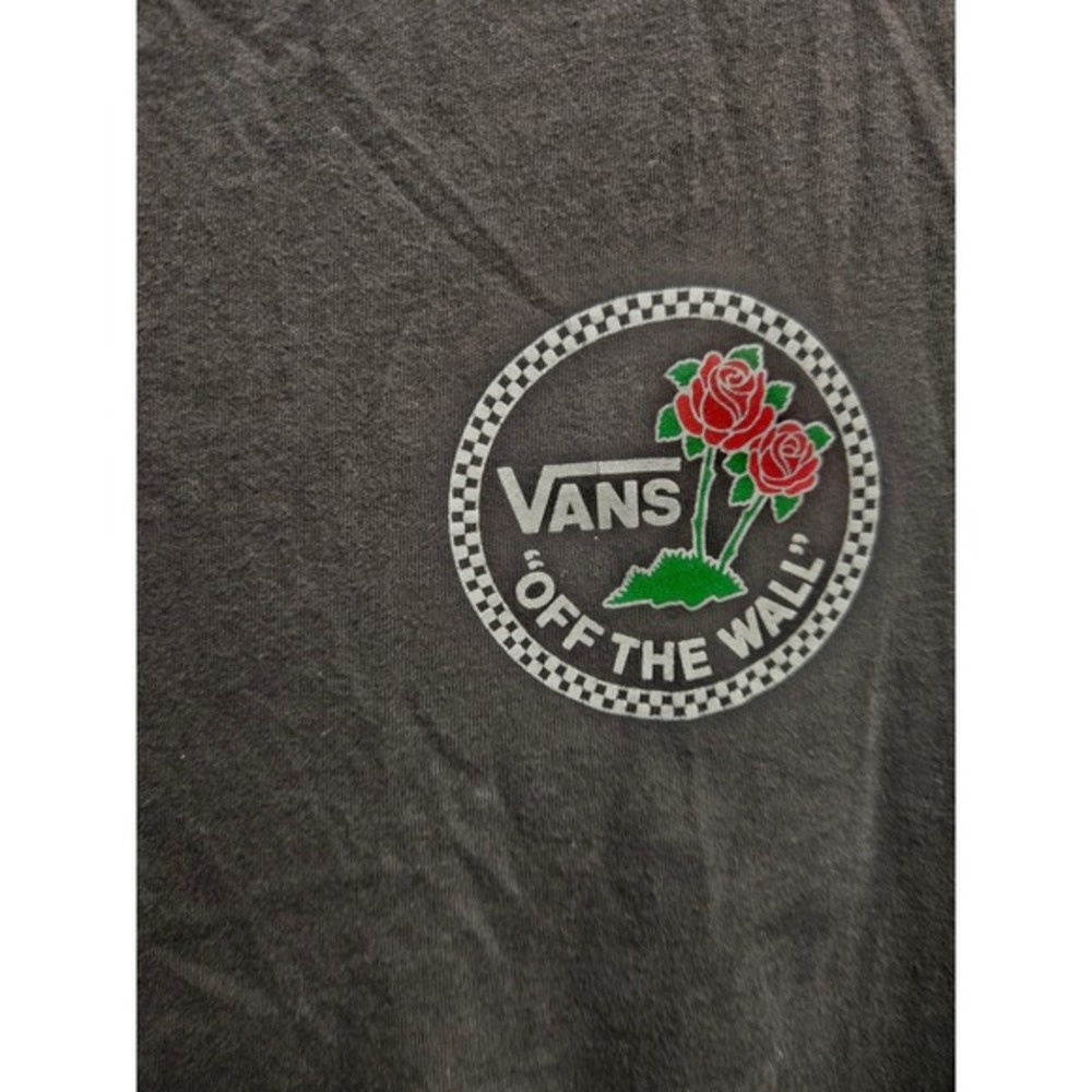 Vans Off The Wall Rose Graphic Long Sleeve T-Shirt Black boys Large - Picture 2 of 4